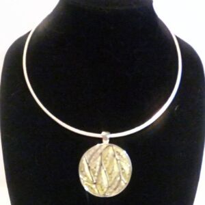 Lia Sophia Silver Tone Leaf Print Pendant Necklace *